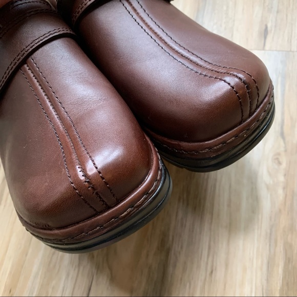 KLOGS Brown Leather Clogs Closed Back Shoes Buckle Detail Women's Size 10 - Picture 8 of 11